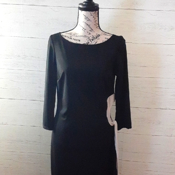 Vtg Side Cut Out Midi Dress, Near Mint - Picture 1 of 9
